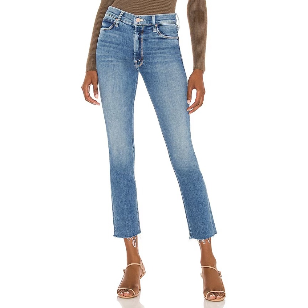 Mother The Mid Rise Dazzler Ankle Fray Jeans In Riding The Cliffside 31 (Tag 34)